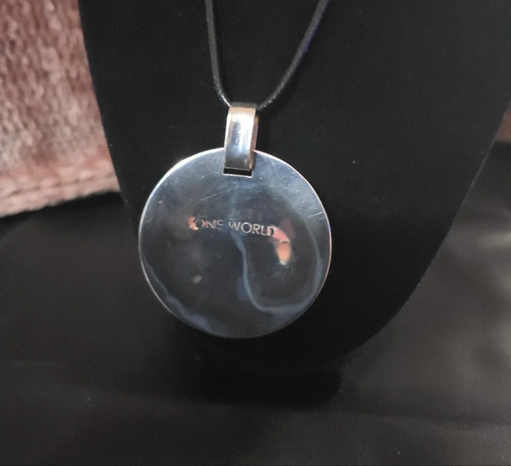 Robert Lee Morris Silver Oval Mirror Pendant